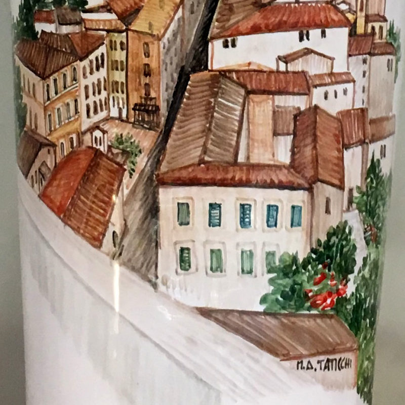 Vaso ceramica Perugia dipinto a mano - Collezione Paesaggio - particolare