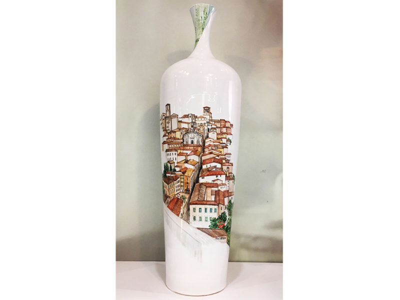 Vaso ceramica Perugia dipinto a mano - Collezione Paesaggio