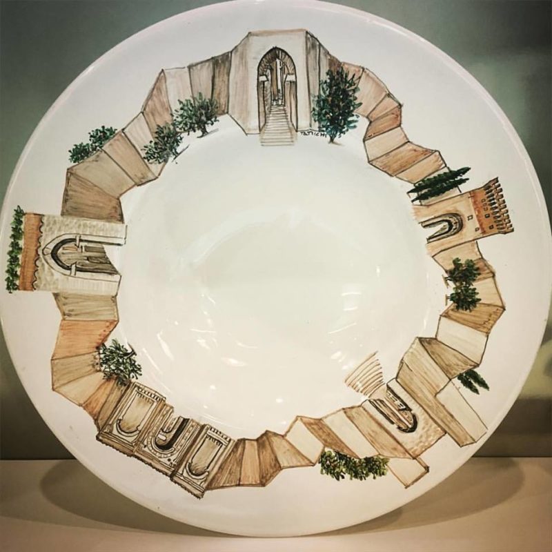 Piatto ceramica Perugia "Porte" | Collezione VISIONI