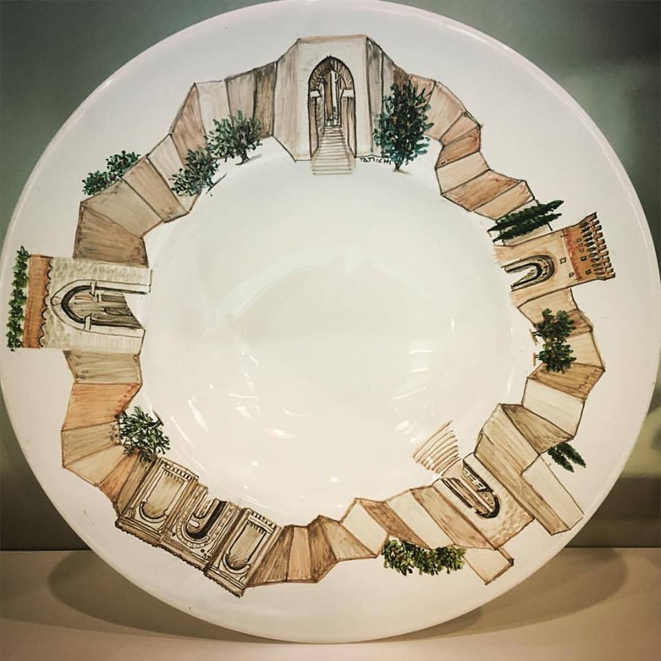 Piatto in ceramica Porte di Perugia - Materia Ceramica Perugia