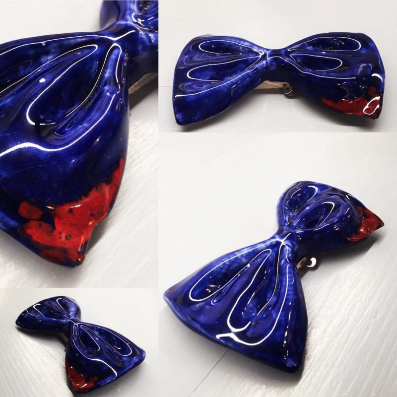 Papillon in ceramica "Blu notte" - materia ceramica