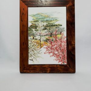 Foto Mattonella in ceramica artistica "Paesaggio umbro-toscano"