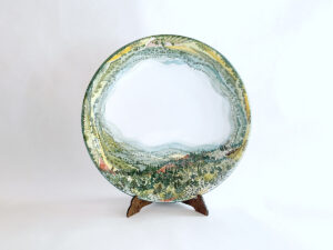 Piatto in ceramica "Paesaggio umbro-toscano 360°"