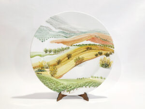 Piatto in ceramica "Visioni di paesaggio"