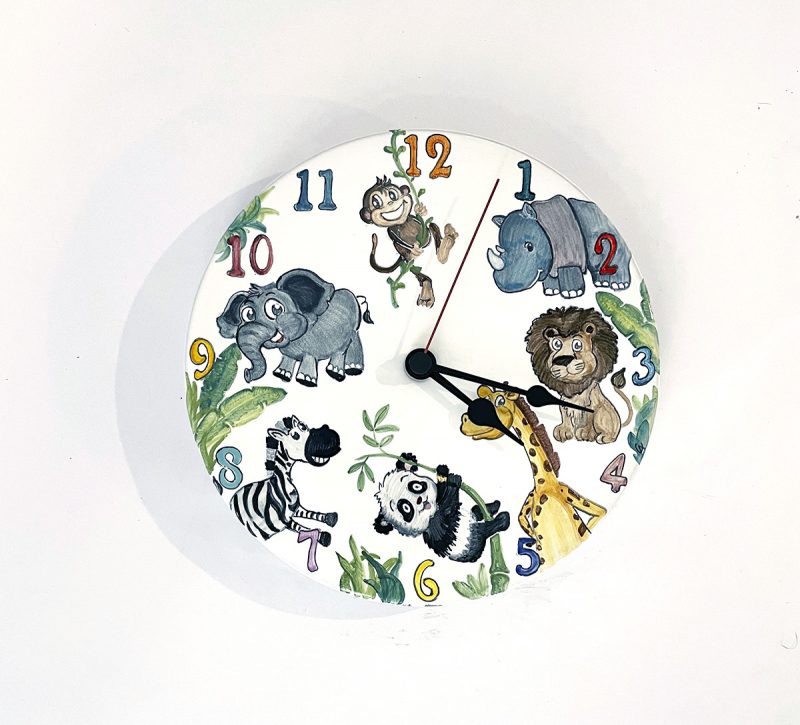 Orologio in ceramica "animali"