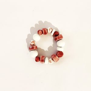 Bracciale in ceramica "Rosa bianco"
