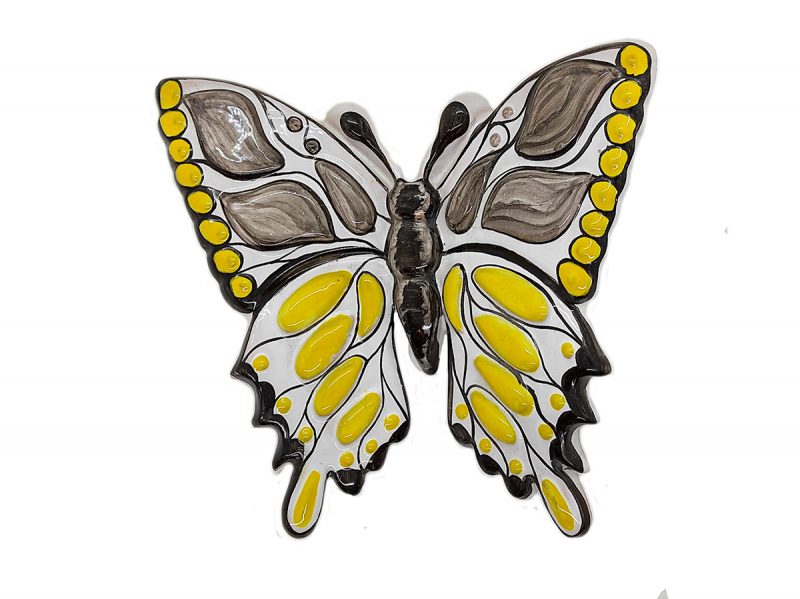 Farfalla grande in ceramica "nero e giallo"