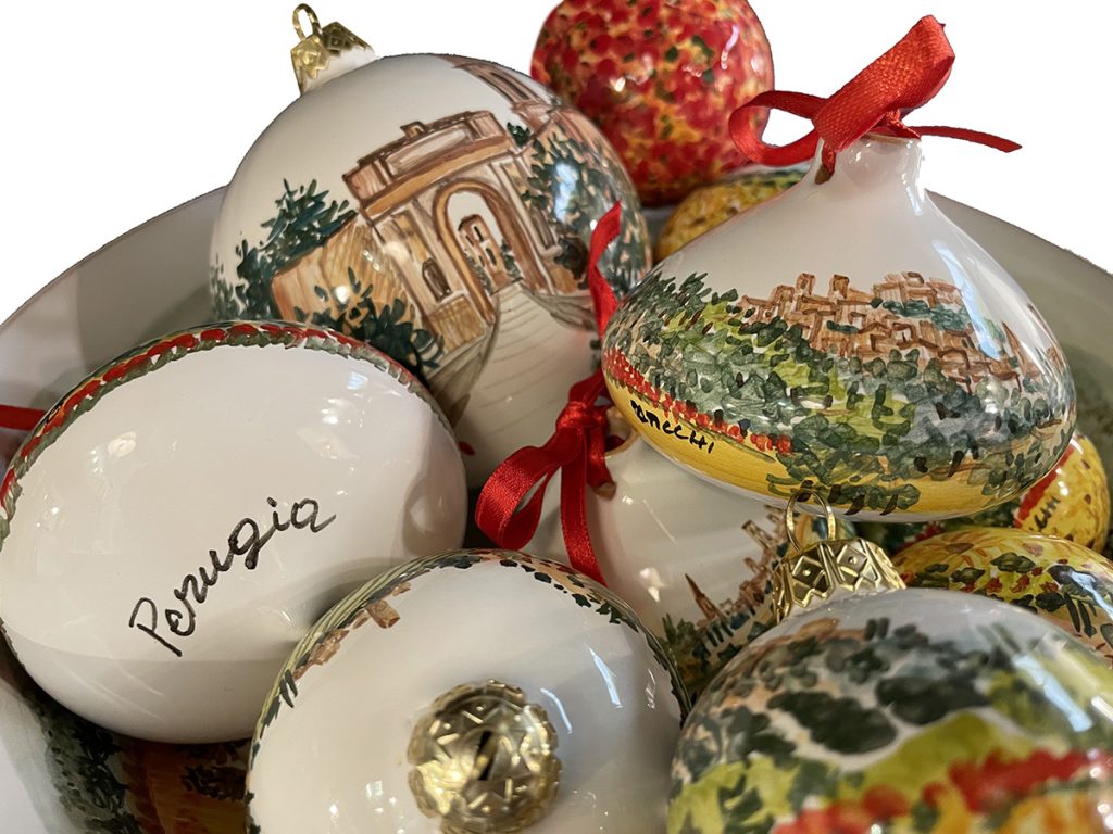 Palle di Natale in ceramica dipinte a mano - Materia Ceramica, Perugia Umbria