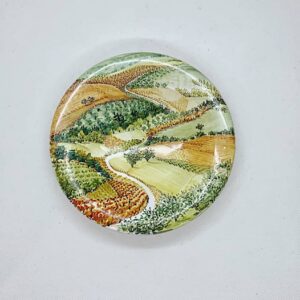 Piattino in ceramica "Colori Umbria" dipinto a mano