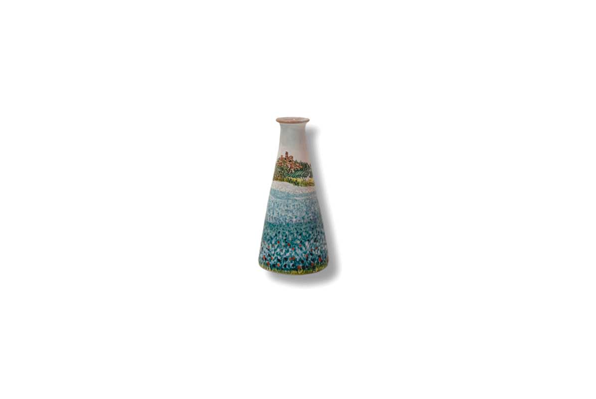 Vasetto in ceramica "Campo di fiori" dipinto a mano da Materia Ceramica Umbria Perugia