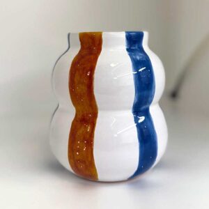 Vaso in ceramica "Righe colorate" dipinto a mano