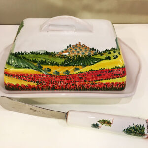 Portaburro Paesaggio in ceramica dipinta a mano da Materia Ceramica