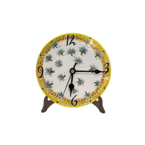 Orologio in ceramica "Campo di girasoli" dipinto a mano