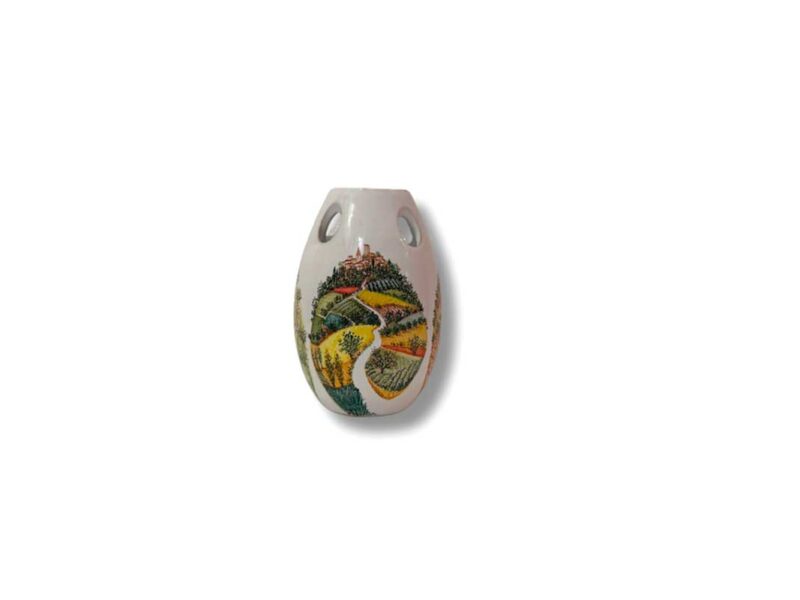 Ceramic vase "Landscape" hand-painted by Materia Ceramica Umbria Perugia